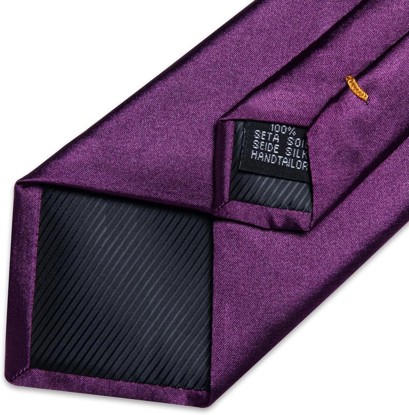 DiBanGu Mens Solid Color Tie and Pocket Square Set Woven Silk Plain Necktie & Handkerchief for Men Wedding Party Formal - Image 5
